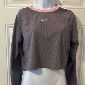 Nike Dri Fit Long Sleeve Mesh Crop Top